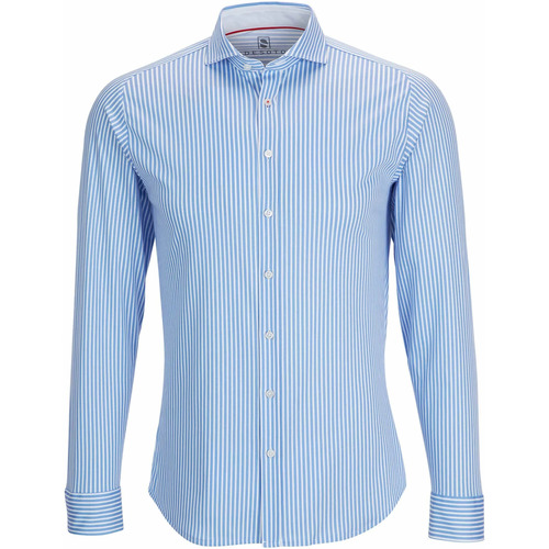 Vêtements Homme Chemises manches longues Desoto Chemise Sans Repassage Rayures Bleues Bleu