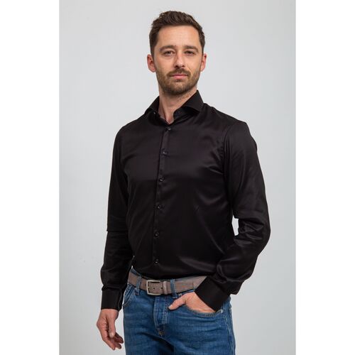 Vêtements Homme Chemises manches longues Suitable Chemise Noir Noir