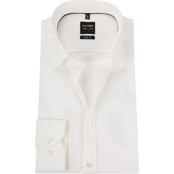 Vêtements Homme Chemises manches longues Olymp Chemise Level 5 Coupe Slim Blanc Cassé Beige