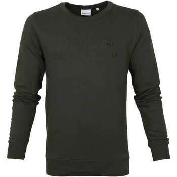 sweat-shirt knowledge cotton apparel  pull elm vert foncé 