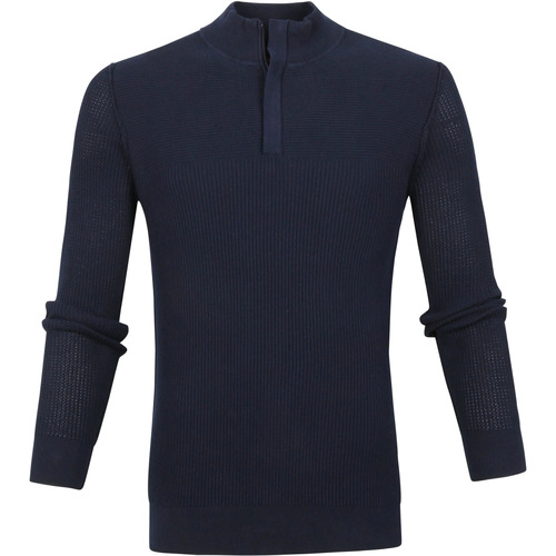Vêtements Homme Sweats Suitable Pull-over George Demi-Zip Bleu Foncé Bleu