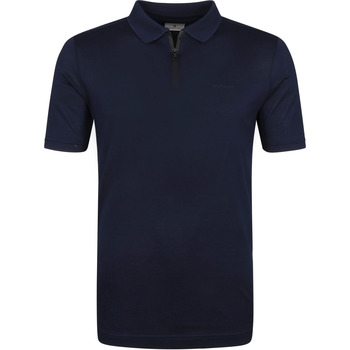 Vêtements Homme T-shirts & Polos State Of Art Mercerized Polo Piqué Bleu Foncé Fermeture Eclair Bleu