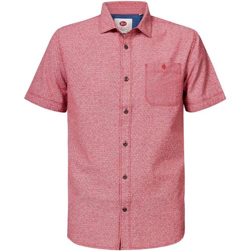Vêtements Homme Chemises manches preto Petrol Industries Zipped Cotton Gabardine Shirt Rouge
