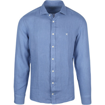 Vêtements Homme Chemises manches longues Hackett Chemise Garment Dyed Bleu Bleu