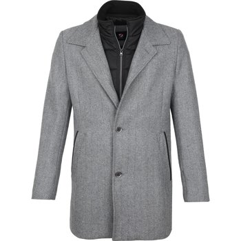 veste suitable  manteau geke herringbone gris 