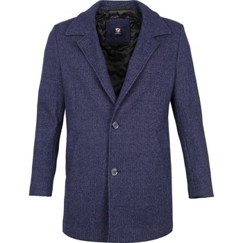 Vêtements Homme Vestes de survêtement Suitable Manteau Kevin Mix Laine Bleu Foncé Bleu