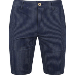 Vêtements Homme Pantalons Suitable Aswin Short Rayé Bleu Foncé Bleu