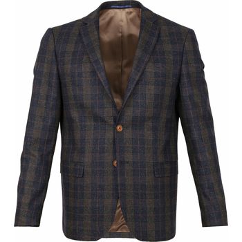 Vêtements Homme Vestes / Blazers Suitable Prestige Blazer Deloro Carreau Bleu Foncé Multicolore