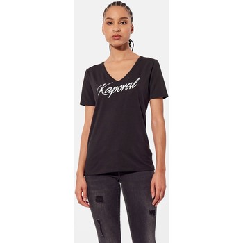 Vêtements Femme T-shirts manches courtes Kaporal - Tee Shirt - noir Noir