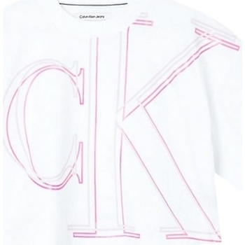 Vêtements Femme T-shirts manches courtes Calvin Klein Jeans T Shirt Court  Ref 57179 YAF Blanc Blanc