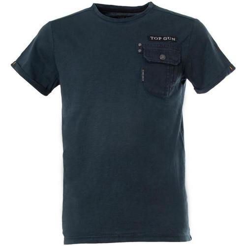 Vêtements Homme Débardeurs / T-shirts sans manche Top Gun TEE firered SHIRT TG-TS-109 DEEP BLUE Bleu