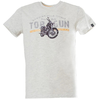 Vêtements Homme Débardeurs / T-shirts sans manche Top Gun TEE SHIRT TG-TS-106 OFF WHITE MEL Blanc