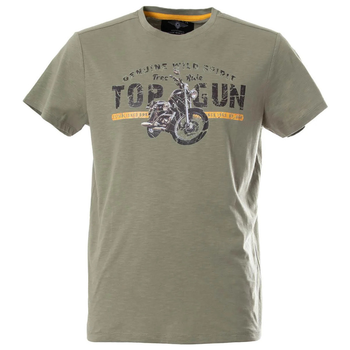 Vêtements Homme Débardeurs / T-shirts sans manche Top Gun TEE SHIRT TG-TS-106 LIGHT KHAKI Vert