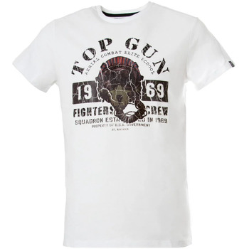 Vêtements Homme Débardeurs / T-shirts sans manche Top Gun TEE SHIRT TG-TS-102 OPTICAL WHITE Blanc