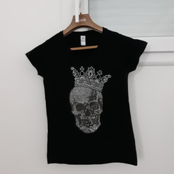 Vêtements Femme T-shirts manches courtes Gildan Tee-shirt Gildan motif tête de mort Noir