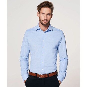 Vêtements Homme Chemises manches longues Profuomo Chemise Tricotée Bleu Bleu