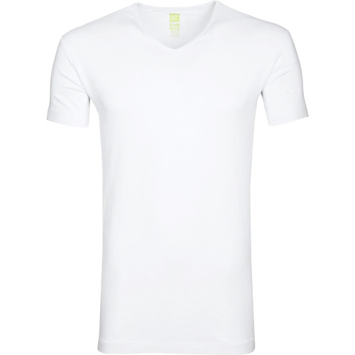 Alan Red T-Shirt Col-V Bambou Blanc Blanc - Vêtements T-shirts & Polos Homme  29,90 €