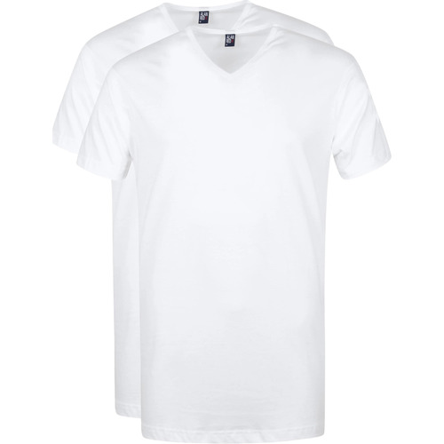 Vêtements Homme T-shirts & Polos Alan Red T-Shirt Vermont Col-V Blanc (Lot de 2) Blanc