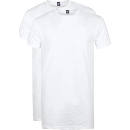 Vêtements Homme T-shirts & Polos Alan Red T-Shirts Derby Extra Longs Blancs (Lot de 2) Blanc