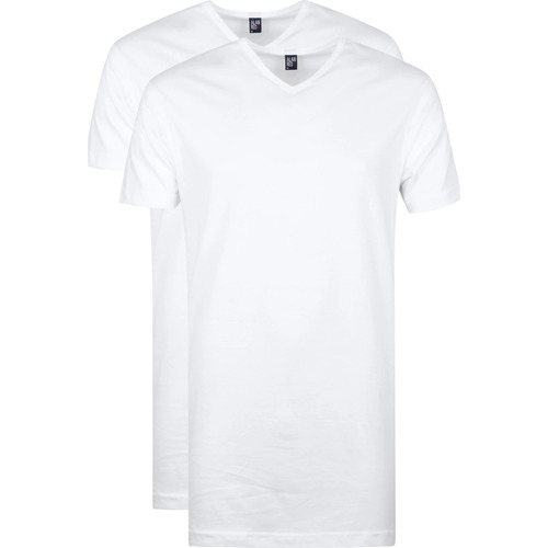 Vêtements Homme T-shirts & Polos Alan Red T-Shirts Vermont Extra Longs Blancs (Lot de 2) Blanc
