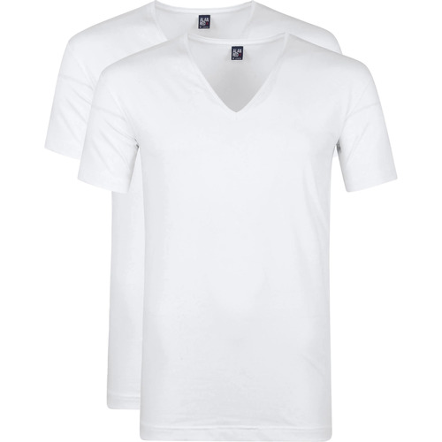 Vêtements Homme T-shirts & Polos Alan Red T-Shirt Col-V Extra Profond Stretch Blanc