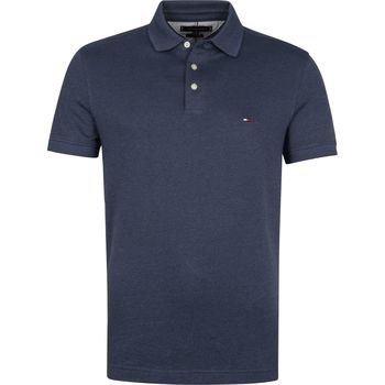 Vêtements Homme T-shirts & Polos Tommy Hilfiger Polo Mouline Bleu Foncé Bleu