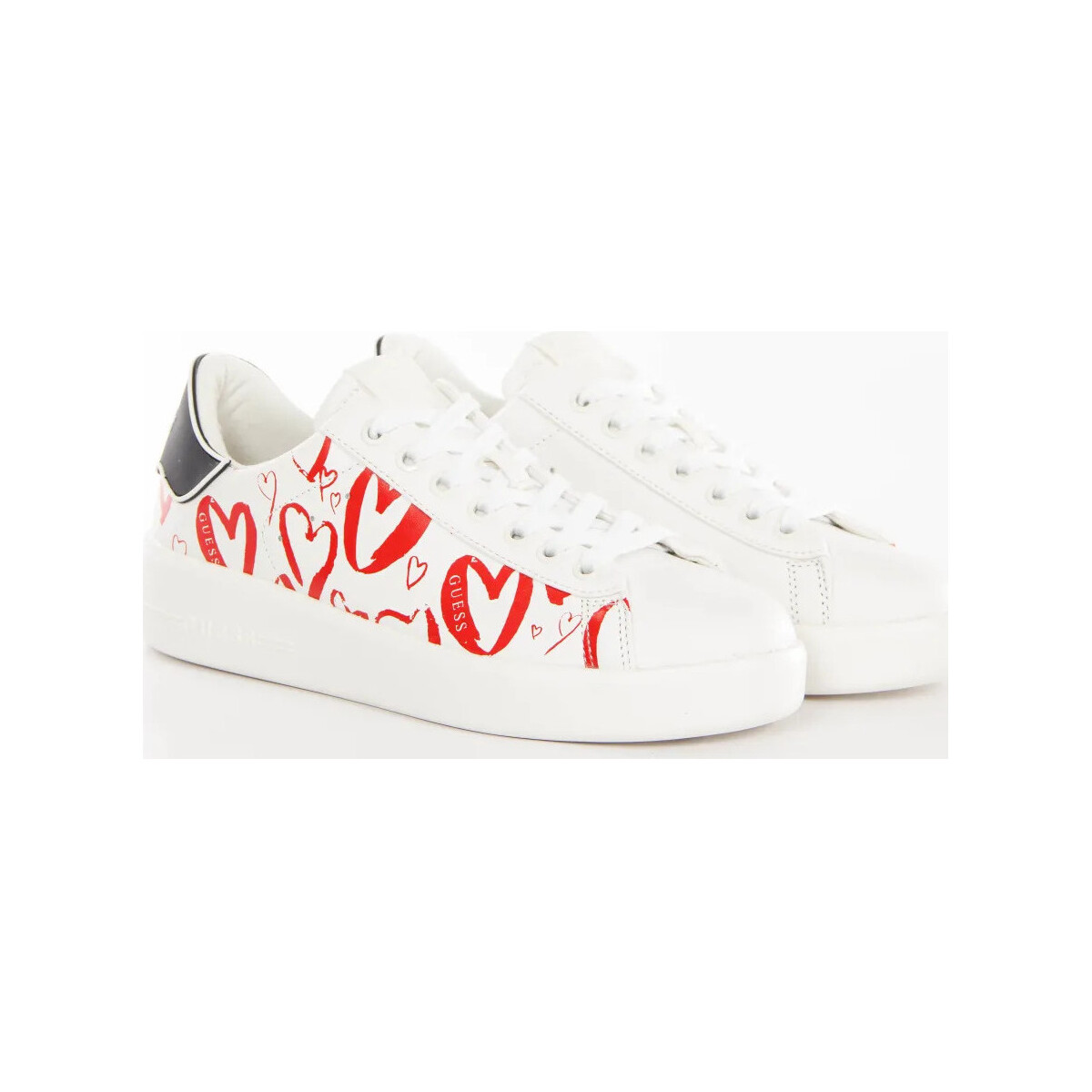 Chaussures Femme Baskets basses Guess heart logo Blanc