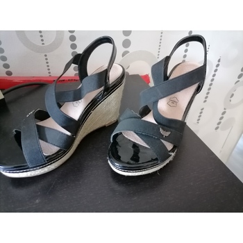 Chaussures Femme Sandales et Nu-pieds Les Petites Bombes Sandales Compensées Noir
