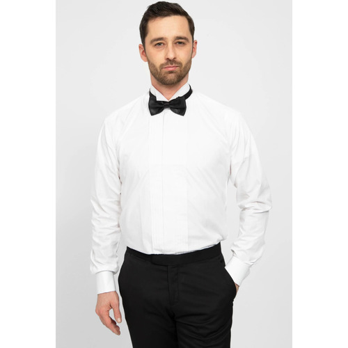 Suitable Chemise de smoking plissée Blanc - Vêtements Costumes Homme 39,95 €