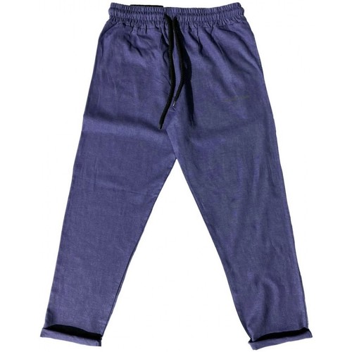 Vêtements Homme Pantalons Homme | Pantalon en Lin Bleu - HM76953
