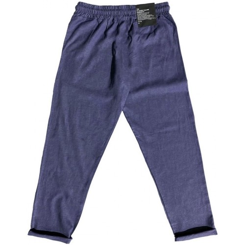 Vêtements Homme Pantalons Homme | Pantalon en Lin Bleu - HM76953