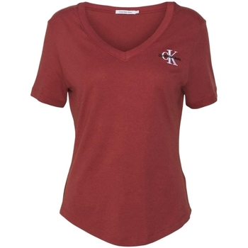 Vêtements Femme T-shirts manches courtes Calvin Klein Jeans T Shirt Femme  Ref 57041 XLN Terracotta Rouge