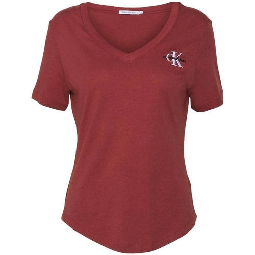 Vêtements Femme T-shirts & Polos Calvin Klein JEANS Burberry T Shirt Femme  Ref 57041 XLN Terracotta Rouge