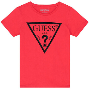 Vêtements Fille T-shirts manches courtes Guess G-J73I56K8HM0 Rose