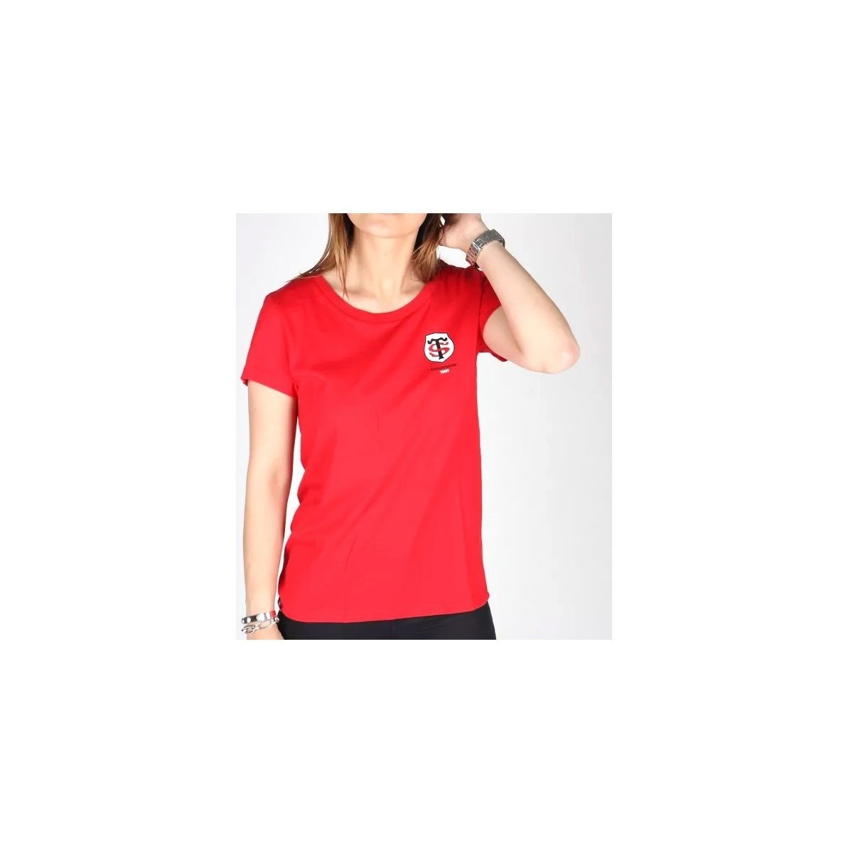 Vêtements Femme T-shirts & Polos Stade Toulousain T-SHIRT ROUGE FEMME TOULOUSAIN Noir