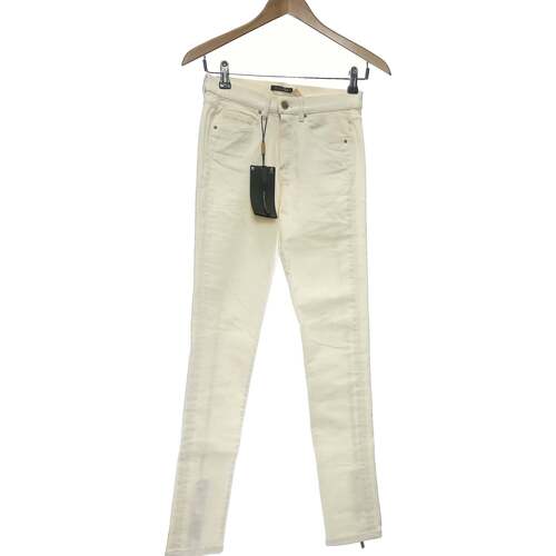 Massimo Dutti jean droit femme 34 - T0 - XS Beige Beige - Vêtements Jeans  Femme 13,00 €