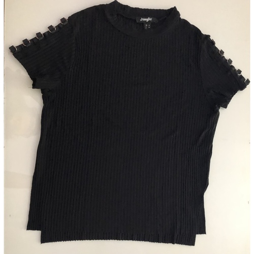 Vêtements Femme Ados 12-16 ans Jennyfer Tee-shirt noir fantaisie Noir