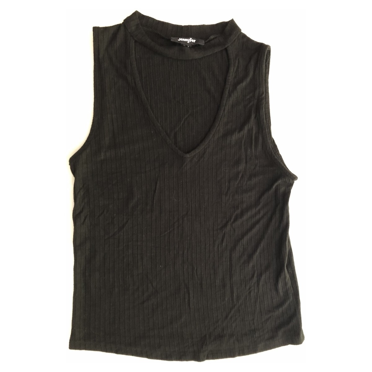 Vêtements Femme Débardeurs / T-shirts sans manche Jennyfer Tee-shirt noir débardeur Noir