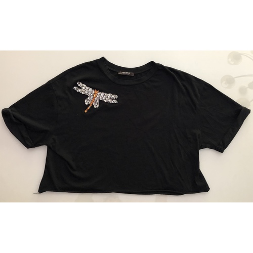 Zara Tee-shirt court Noir - Vêtements T-shirts manches courtes Femme 1,00 €
