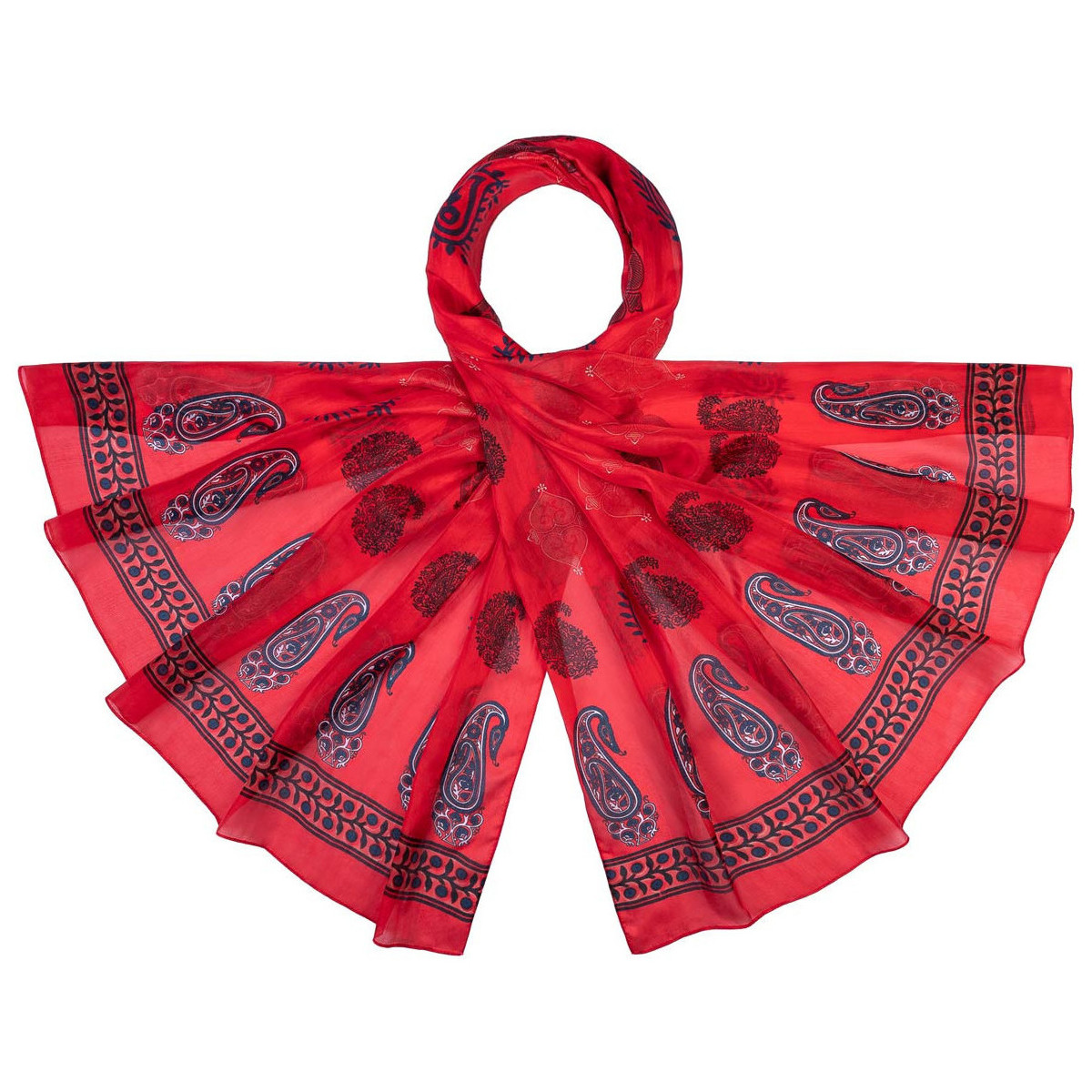 Accessoires textile Femme Echarpes / Etoles / Foulards Allée Du Foulard Etole soie Ganash Rouge