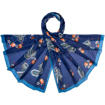 Accessoires textile Femme Echarpes / Etoles / Foulards Allée Du Foulard Etole soie MariGold Bleu