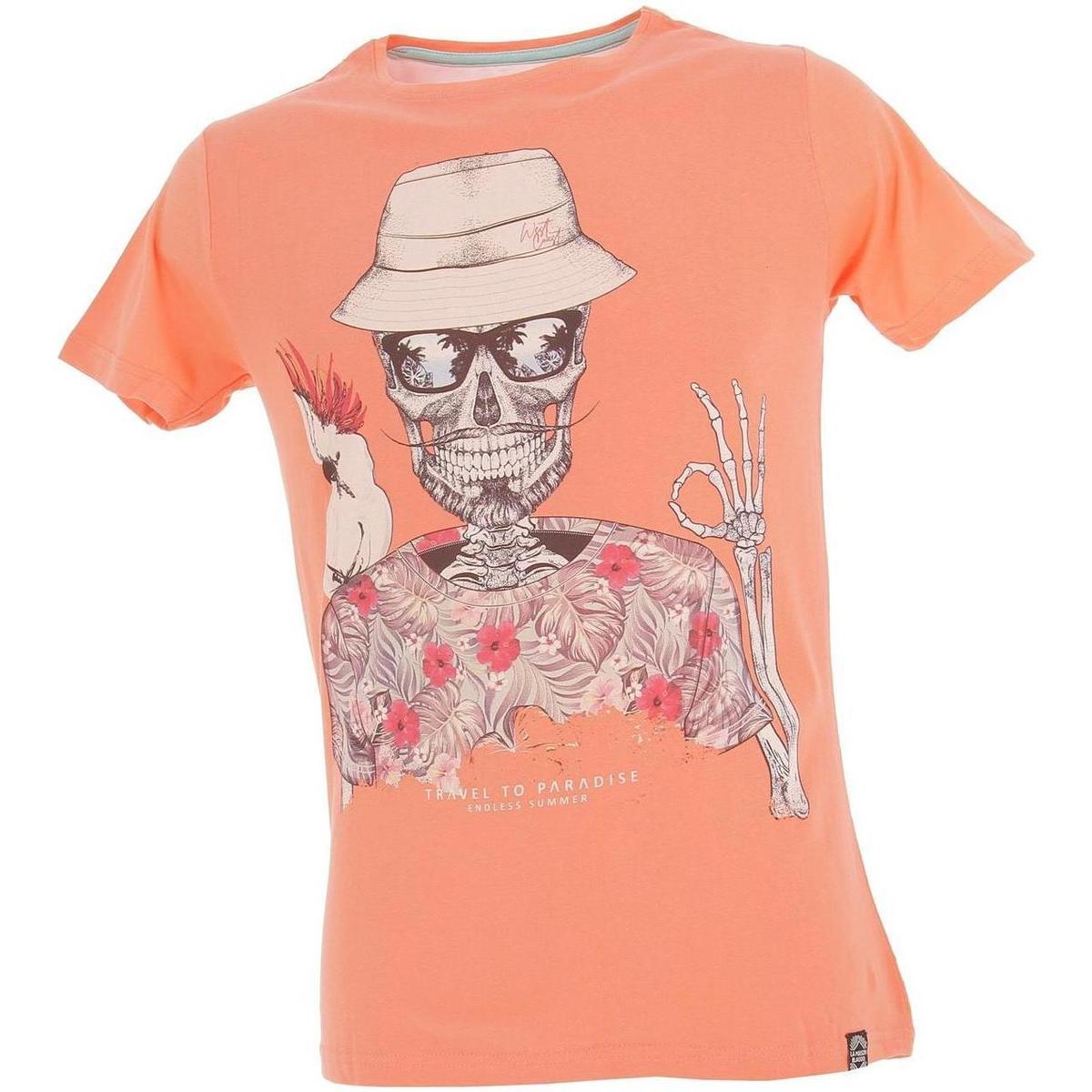 Vêtements Homme T-shirts manches courtes The Upside Elevated Eva cotton T-shirt Modesto hot corail mc tee Orange
