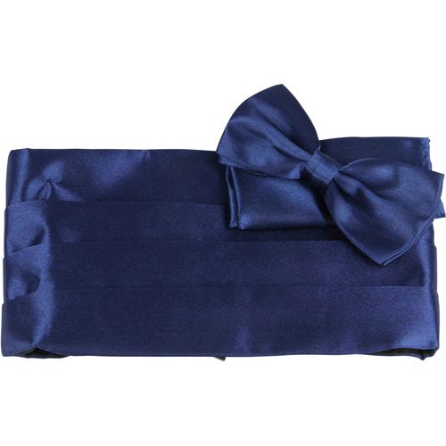 Vêtements Homme Cravate Soie Bleu K91-9 Suitable Ceinture de smoking noeud Bleu Navy Bleu