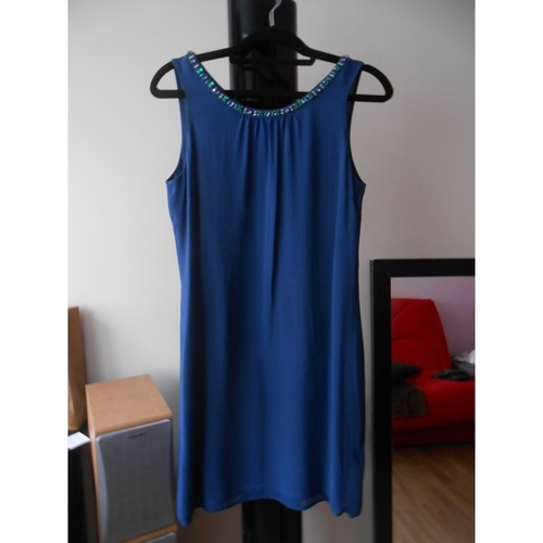 Vêtements Femme Robes Femme | belle robe en soie encolure bijou Caroll T40 bleu - VH19263