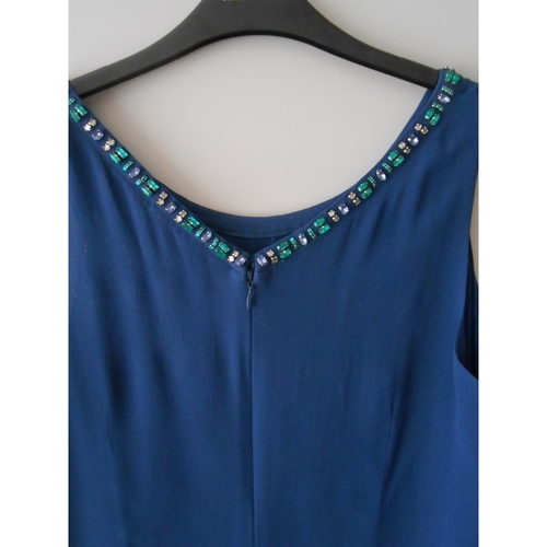 Vêtements Femme Robes Femme | belle robe en soie encolure bijou Caroll T40 bleu - VH19263