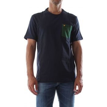 Vêtements Homme T-shirts & Polos Abats jours et pieds de lampe TS831V CONTRAST PKT TEE-W743 DARK NAVY/ENGLISH GREEN Bleu