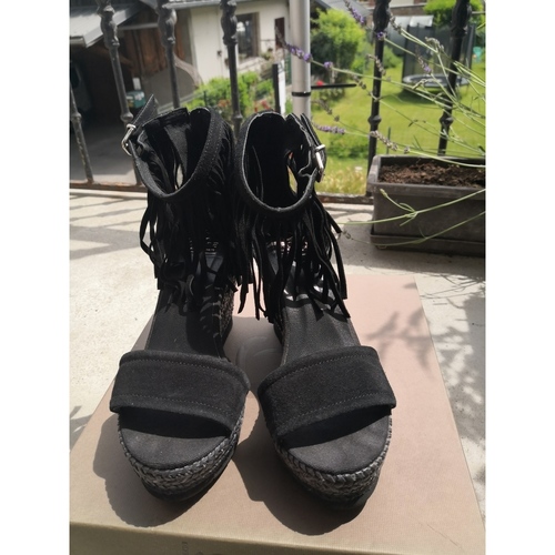 Chaussures Femme Swiss Alpine Mil Kanna sandales compensées Noir