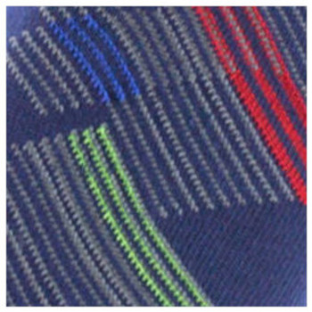 Kindy Mi-chaussettes en coton rayures obliques MADE IN FRANCE Bleu