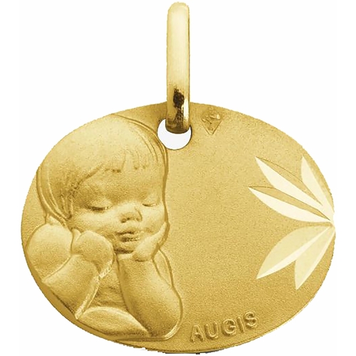 Montres & Bijoux Enfant Pendentifs Brillaxis Médaille Augis ange en or jaune 18 carats Jaune