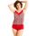 Vêtements Femme Pyjamas / Chemises de nuit Pomm'poire Top-short multico rouge Aria Rouge